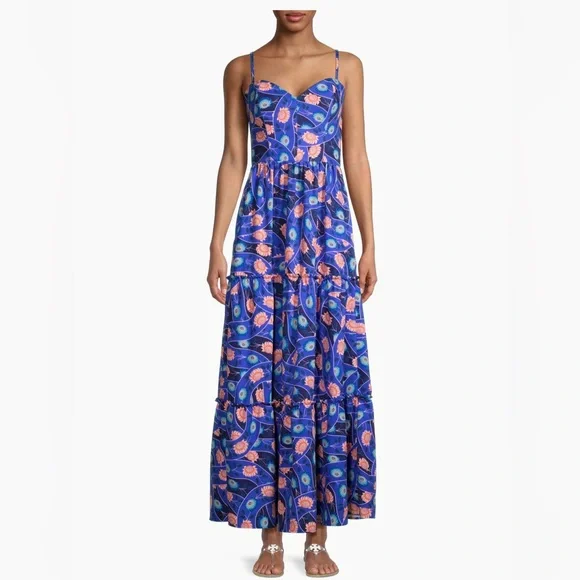 chinese dress ladies Agua by Agua Bendita Bisuteria Linen & Silk-Blend Maxi Dress